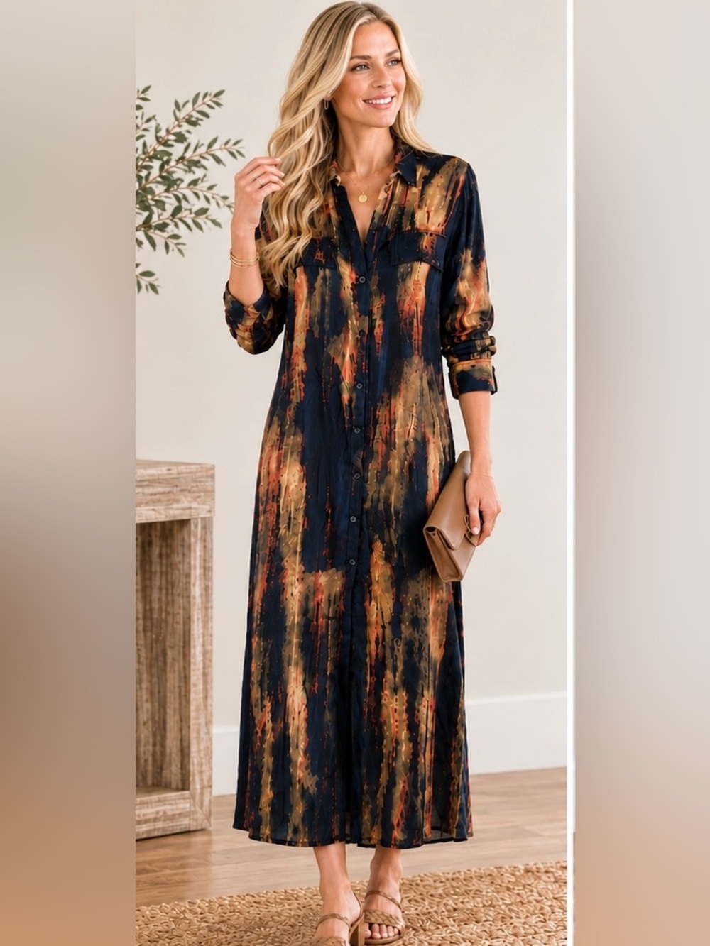NWT Figwood Banyantree North Shore Hand Dyed Dress Size M/L Bohemian
